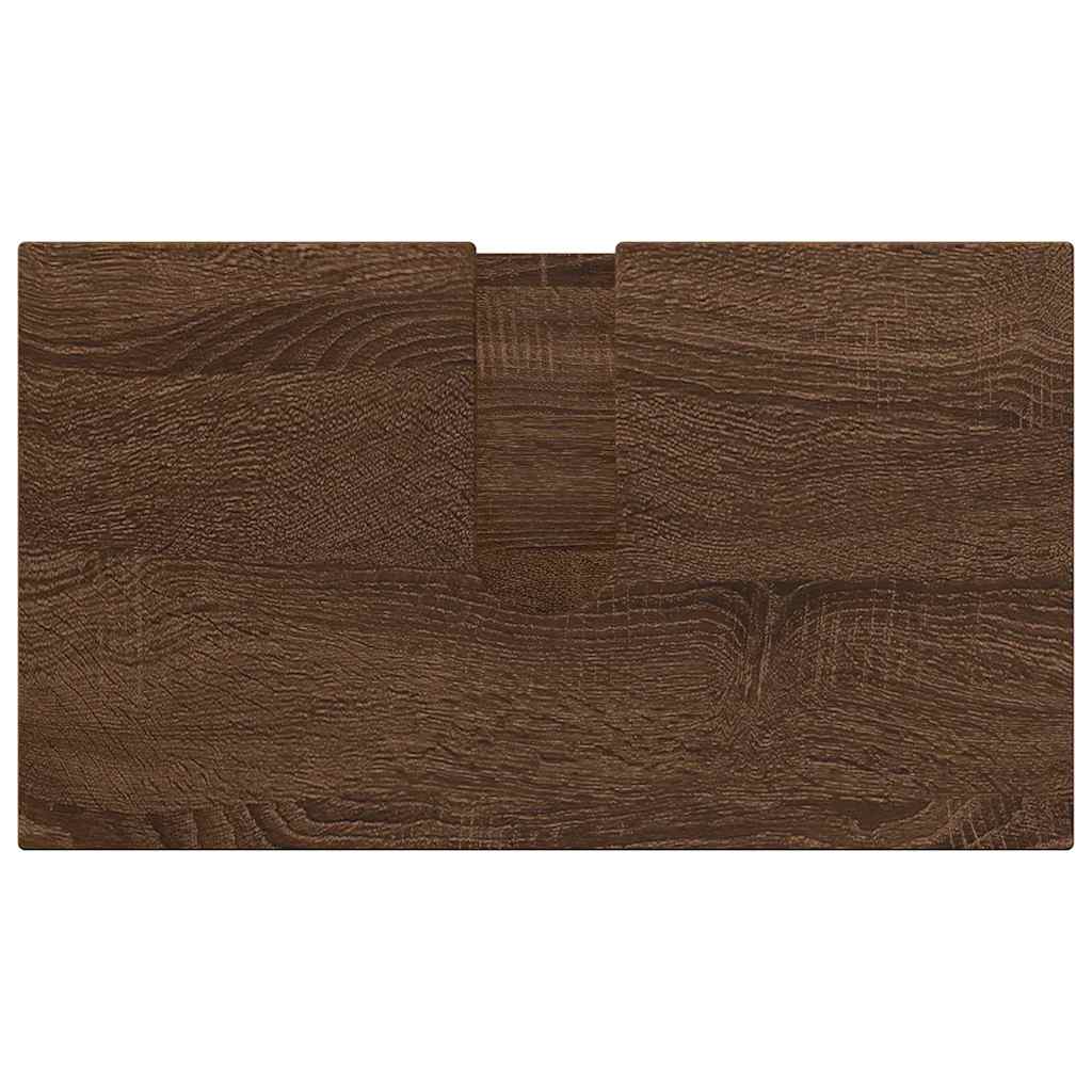 vidaXL Badezimmermöbel-Set Wandmontiert 3 pcs Braun Eichen-Optik