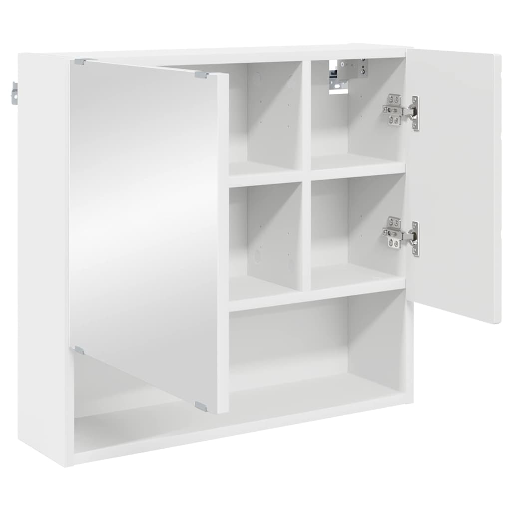 vidaXL Badezimmermöbel-Set mit Tür 3 pcs Weiß Holzwerkstoff & Metall