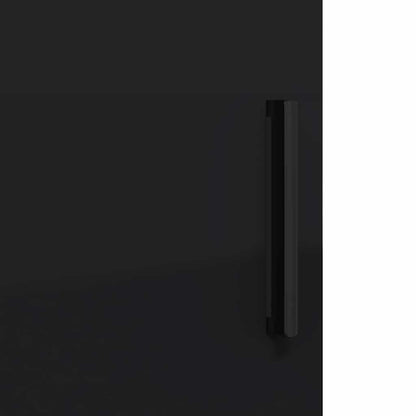 vidaXL Badezimmermöbel-Set 3 pcs Schwarz Holzwerkstoff & Metall