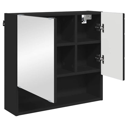 vidaXL Badezimmermöbel-Set 3 pcs Schwarz Holzwerkstoff & Metall