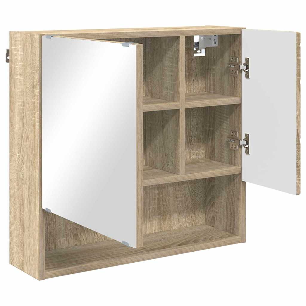 vidaXL Badezimmermöbel-Set 3 pcs Sonoma-Eiche Holzwerkstoff & Metall