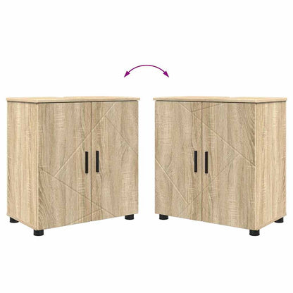 vidaXL Badezimmermöbel-Set 4 pcs Sonoma-Eiche Holzwerkstoff & Metall