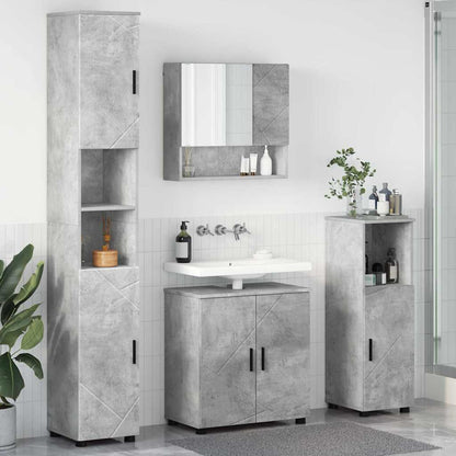 vidaXL Badezimmermöbel-Set 4 pcs Beton Grau Holzwerkstoff & Metall