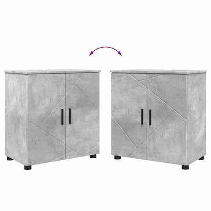vidaXL Badezimmermöbel-Set 4 pcs Beton Grau Holzwerkstoff & Metall