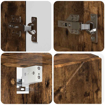 vidaXL Badezimmermöbel-Set mit Schubladen 4 pcs Geräucherte Eiche