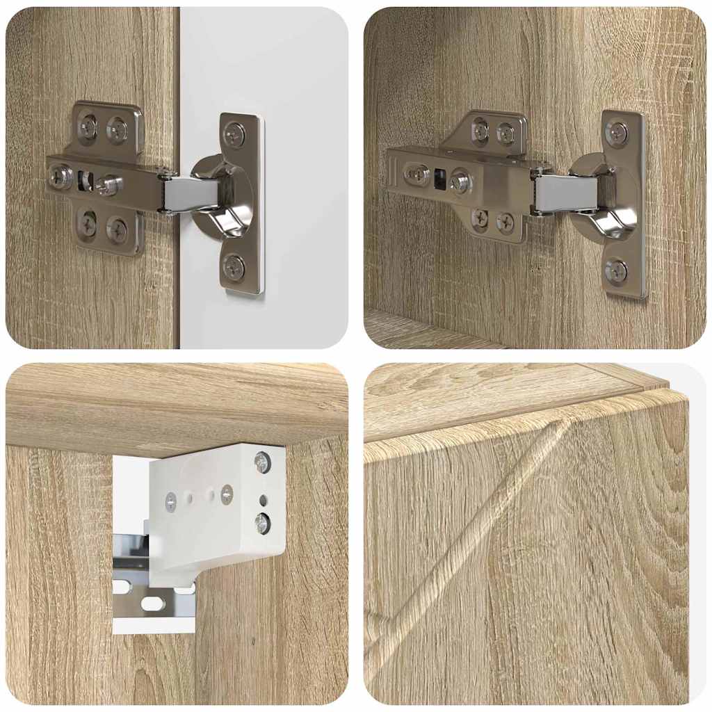 vidaXL Badezimmermöbel-Set 5 pcs Sonoma-Eiche Holzwerkstoff & Metall