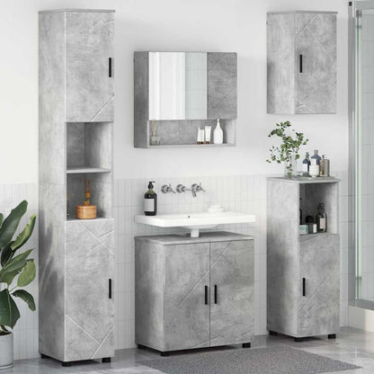 vidaXL Badezimmermöbel-Set 5 pcs Beton Grau Holzwerkstoff & Metall
