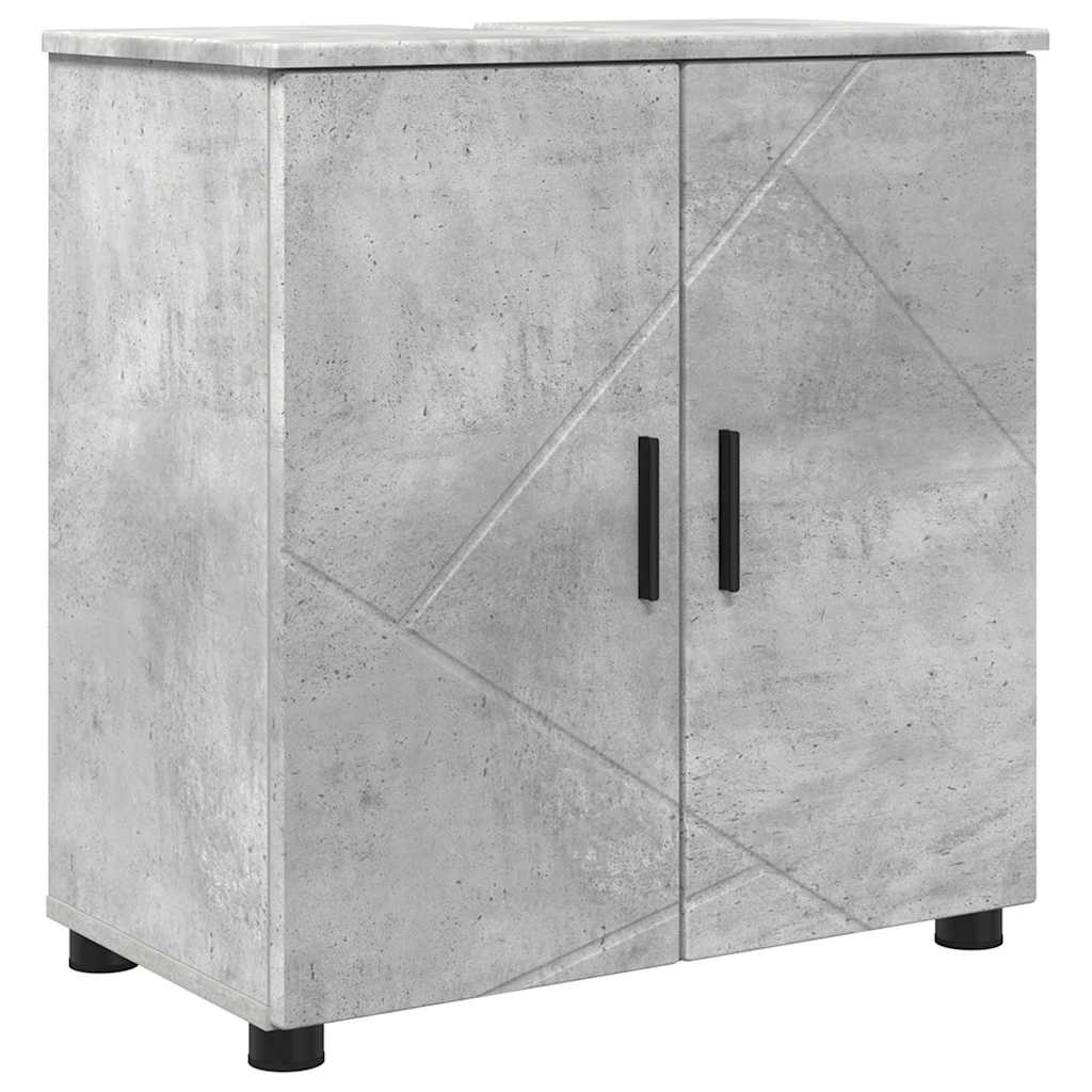 vidaXL Badezimmermöbel-Set 5 pcs Beton Grau Holzwerkstoff & Metall