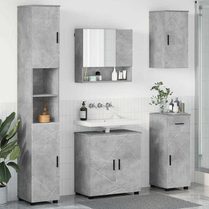 vidaXL Badezimmermöbel-Set 5 pcs Beton Grau Holzwerkstoff & Metall