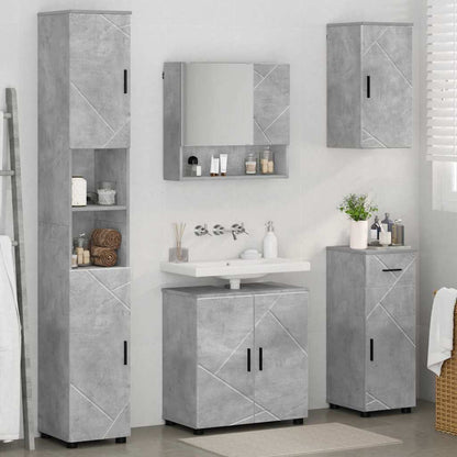 vidaXL Badezimmermöbel-Set 5 pcs Beton Grau Holzwerkstoff & Metall