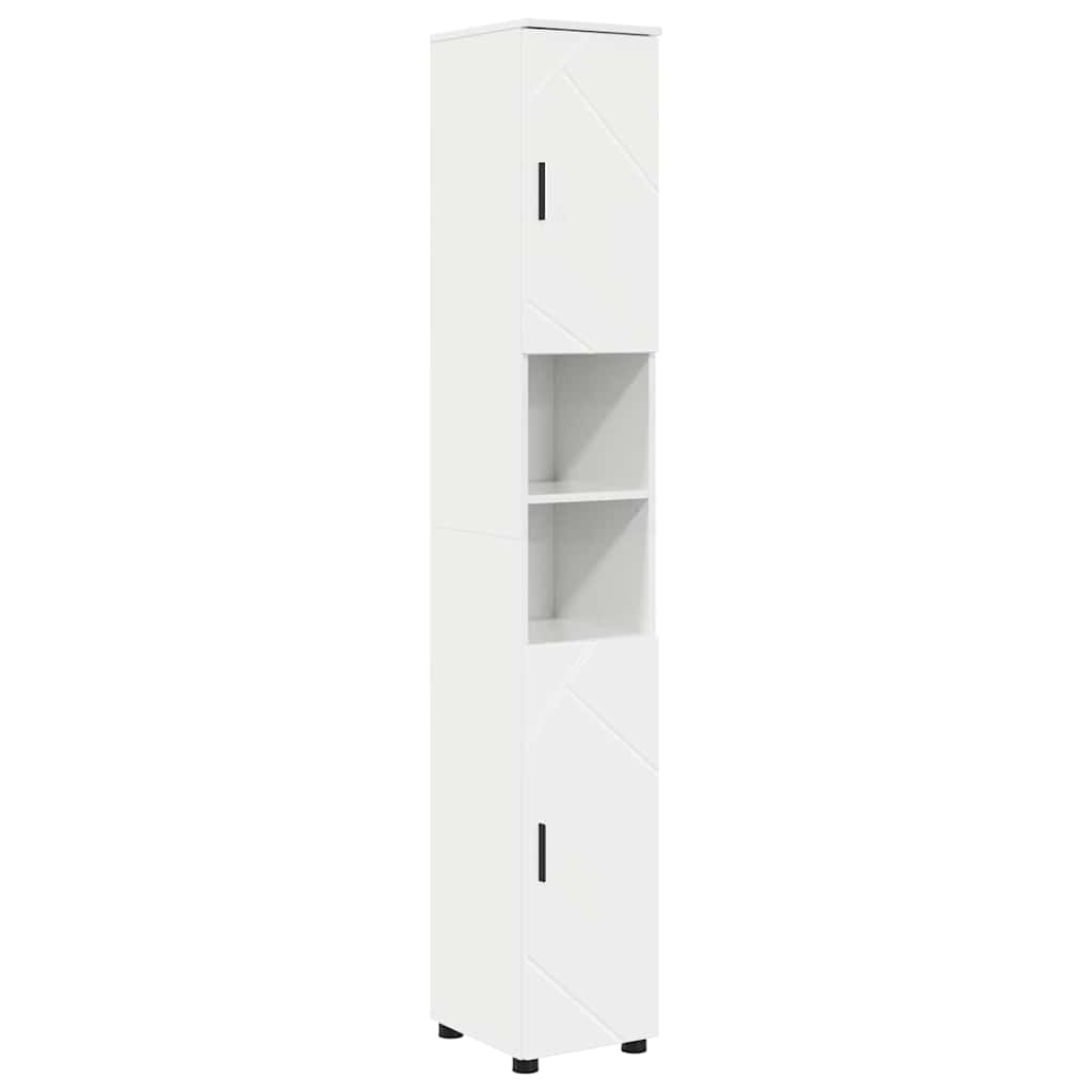 vidaXL Badezimmermöbel-Set 5 pcs Hochglanz Weiß Holzwerkstoff & Metall