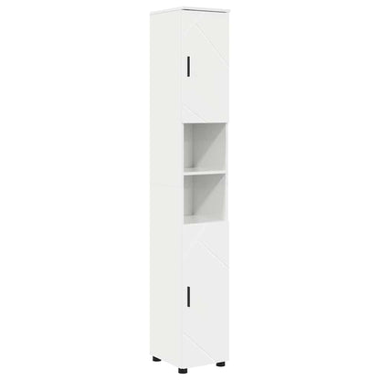 vidaXL Badezimmermöbel-Set 5 pcs Hochglanz Weiß Holzwerkstoff & Metall