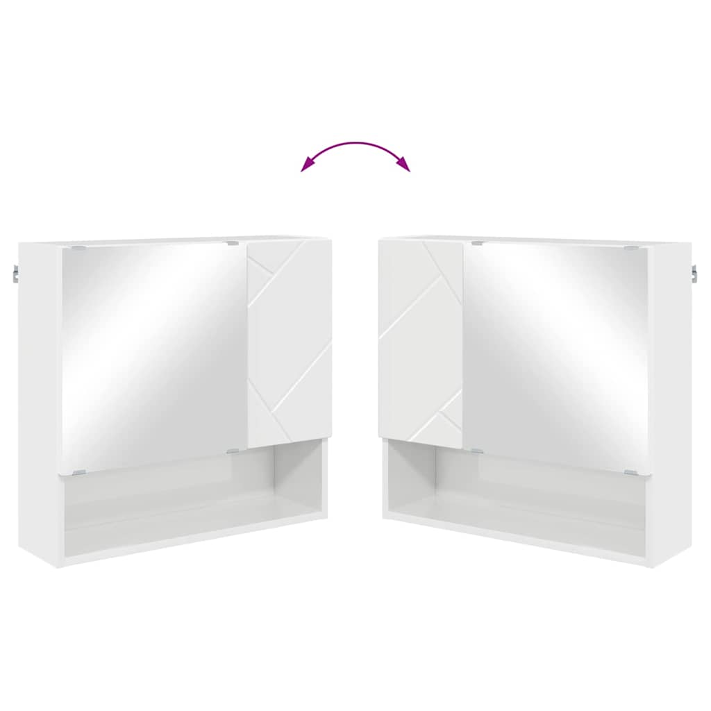 vidaXL Badezimmermöbel-Set 5 pcs Hochglanz Weiß Holzwerkstoff & Metall