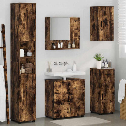 vidaXL Badezimmermöbel-Set mit Schubladen 5 pcs Geräucherte Eiche