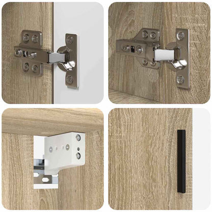 vidaXL Badezimmermöbel-Set 4 pcs Sonoma-Eiche Holzwerkstoff & Metall