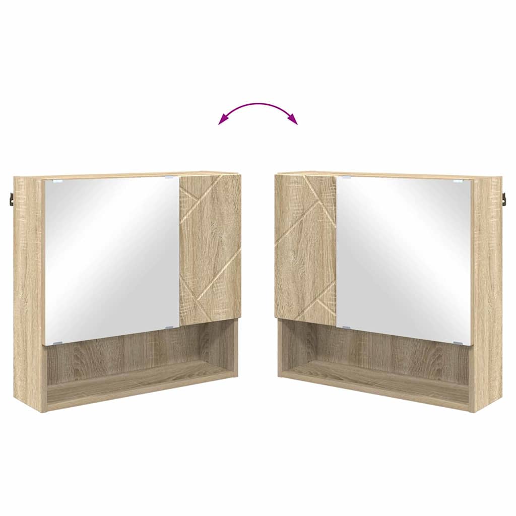 vidaXL Badezimmermöbel-Set 4 pcs Sonoma-Eiche Holzwerkstoff & Metall