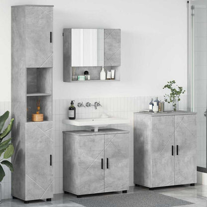 vidaXL Badezimmermöbel-Set 4 pcs Beton Grau Holzwerkstoff & Metall