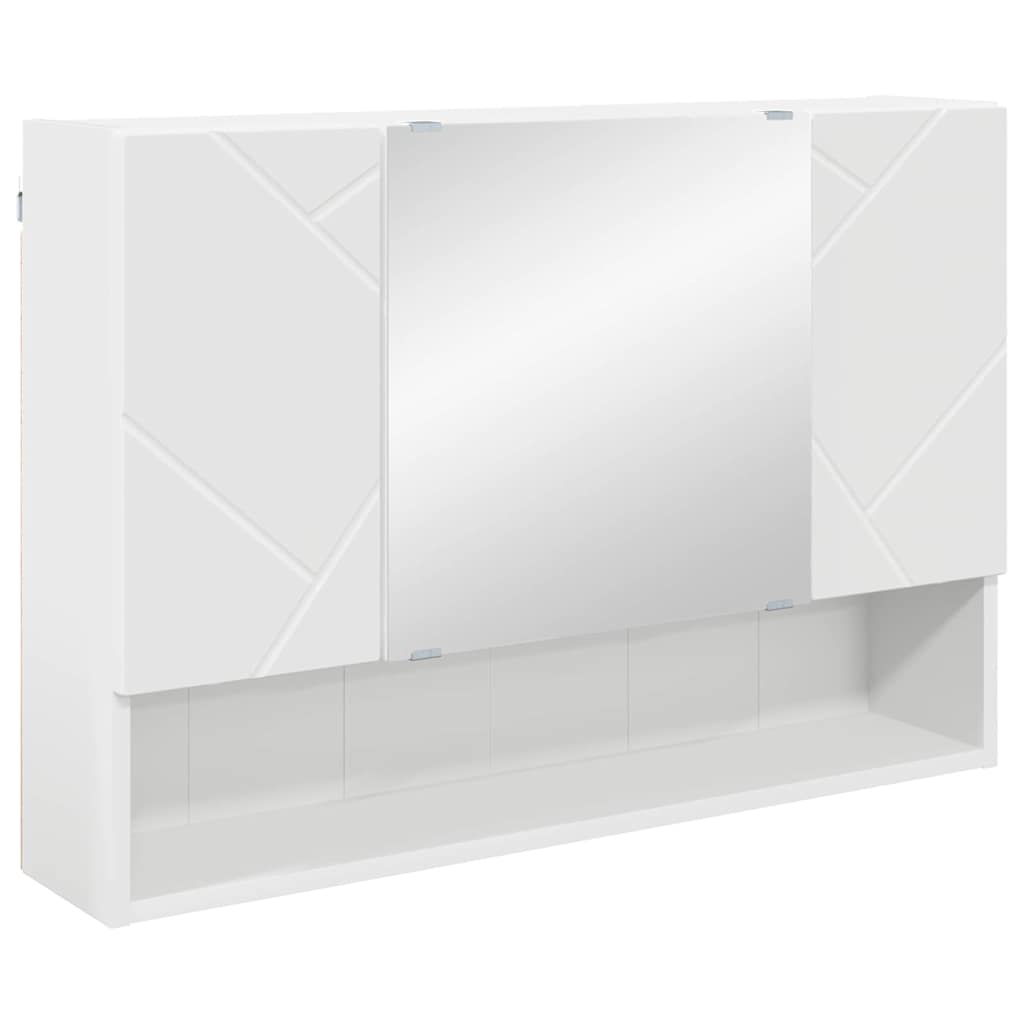 vidaXL Badezimmermöbel-Set mit Regal 2 pcs Weiß Sperrholz und Metall
