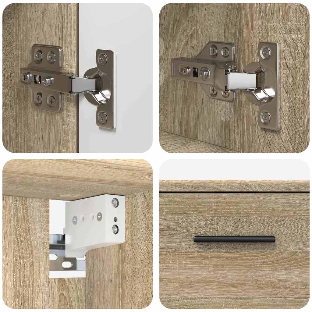 vidaXL Badezimmermöbel-Set 2 pcs Sonoma-Eiche Sperrholz und Metall