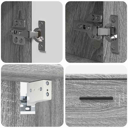 vidaXL Badezimmermöbel-Set 2 pcs Graues Sonoma Sperrholz und Metall