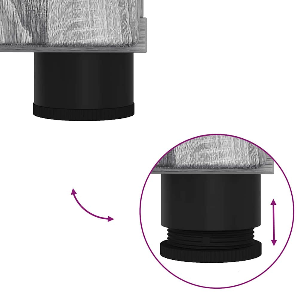 vidaXL Badezimmermöbel-Set 2 pcs Graues Sonoma Sperrholz und Metall