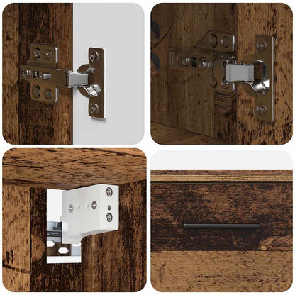 vidaXL Badezimmermöbel-Set mit Tür 2 pcs Altholz Sperrholz und Metall