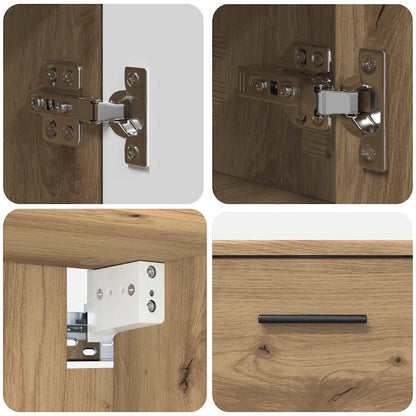 vidaXL Badezimmermöbel-Set 2 pcs Artisan-Eiche Sperrholz und Metall