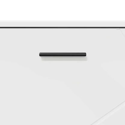 vidaXL Ensemble de meubles de salle de bain avec étagère 3 pcs Blanc Contreplaqué et métal