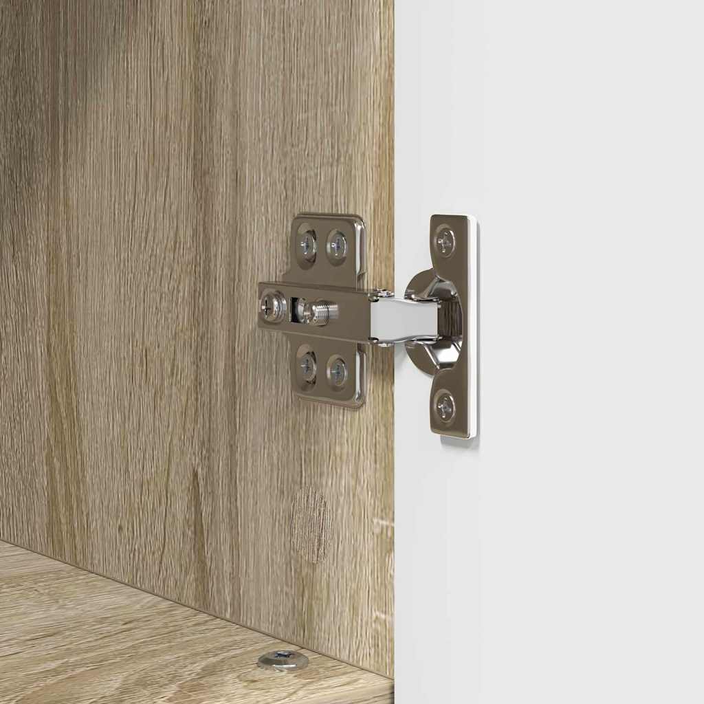 vidaXL Ensemble de meubles de salle de bain 3 pcs Chêne Sonoma Contreplaqué et métal