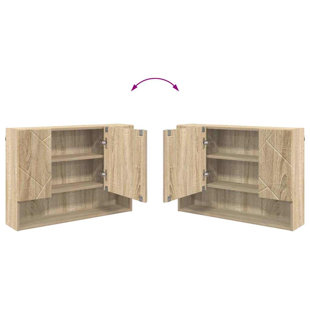 vidaXL Ensemble de meubles de salle de bain 3 pcs Chêne Sonoma Contreplaqué et métal