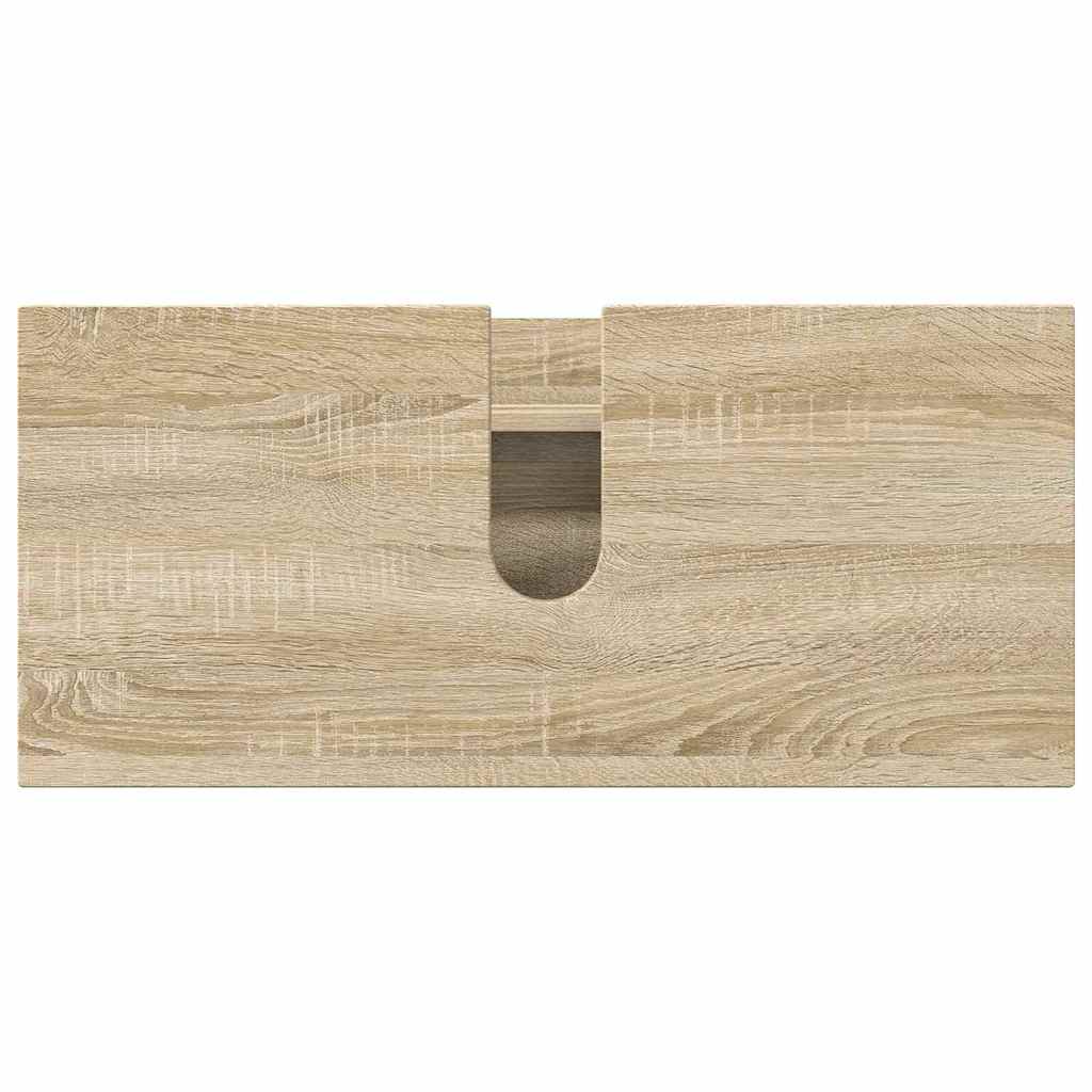 vidaXL Ensemble de meubles de salle de bain 3 pcs Chêne Sonoma Contreplaqué et métal