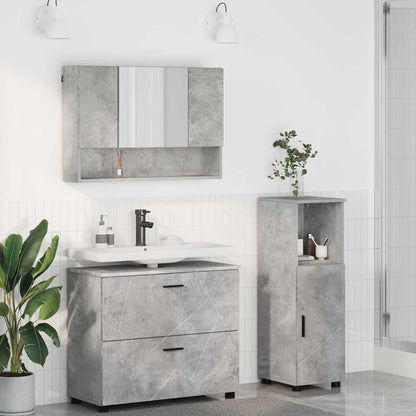 vidaXL Ensemble de meubles de salle de bain 3 pcs Gris béton Bois d'ingénierie et métal