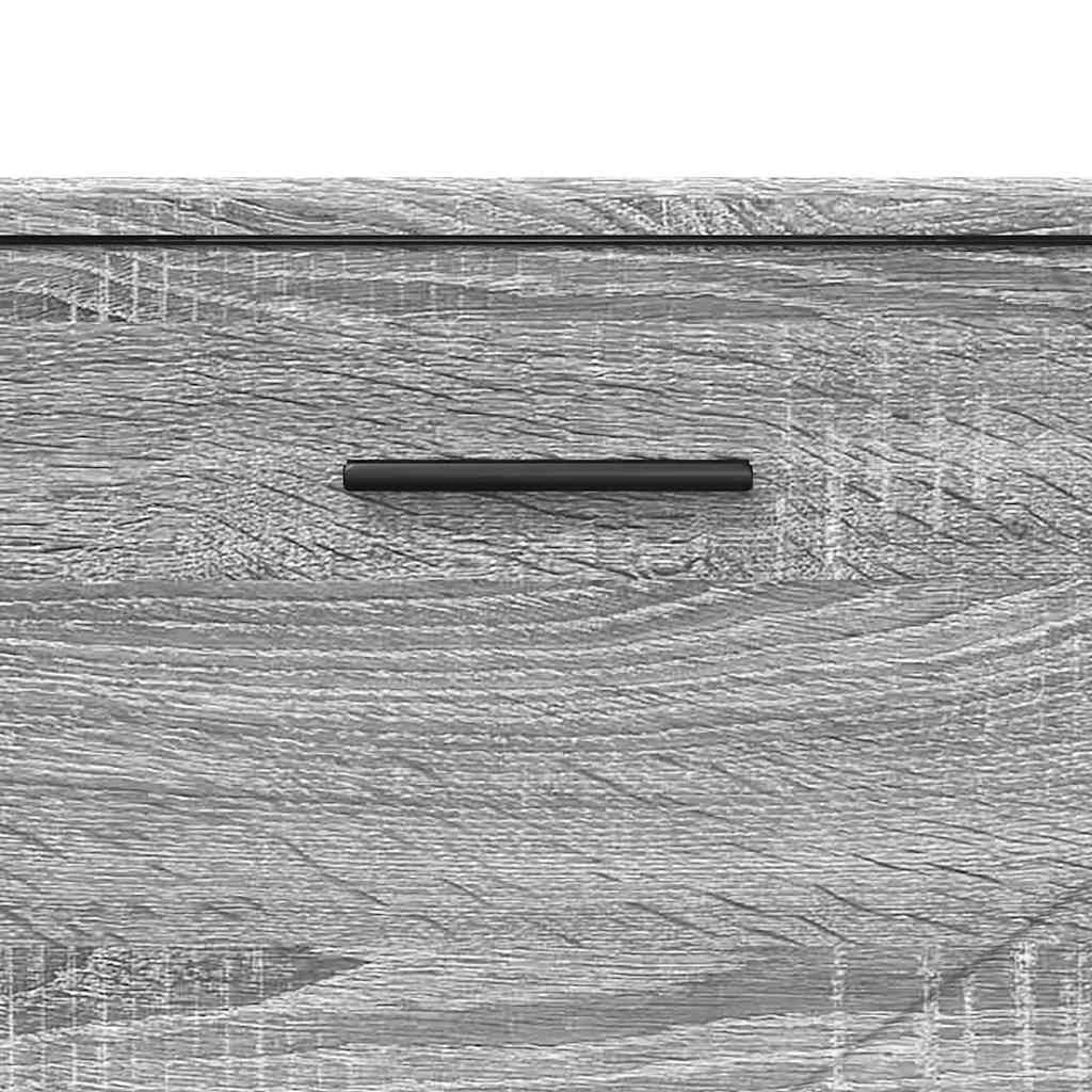 vidaXL Badezimmermöbel-Set 3 pcs Graues Sonoma Sperrholz und Metall