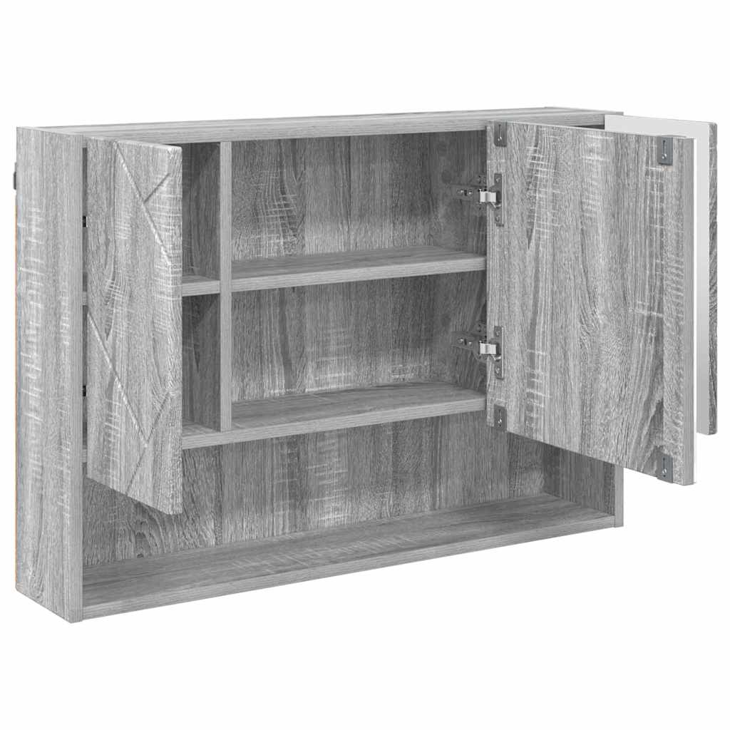 vidaXL Badezimmermöbel-Set 3 pcs Graues Sonoma Sperrholz und Metall
