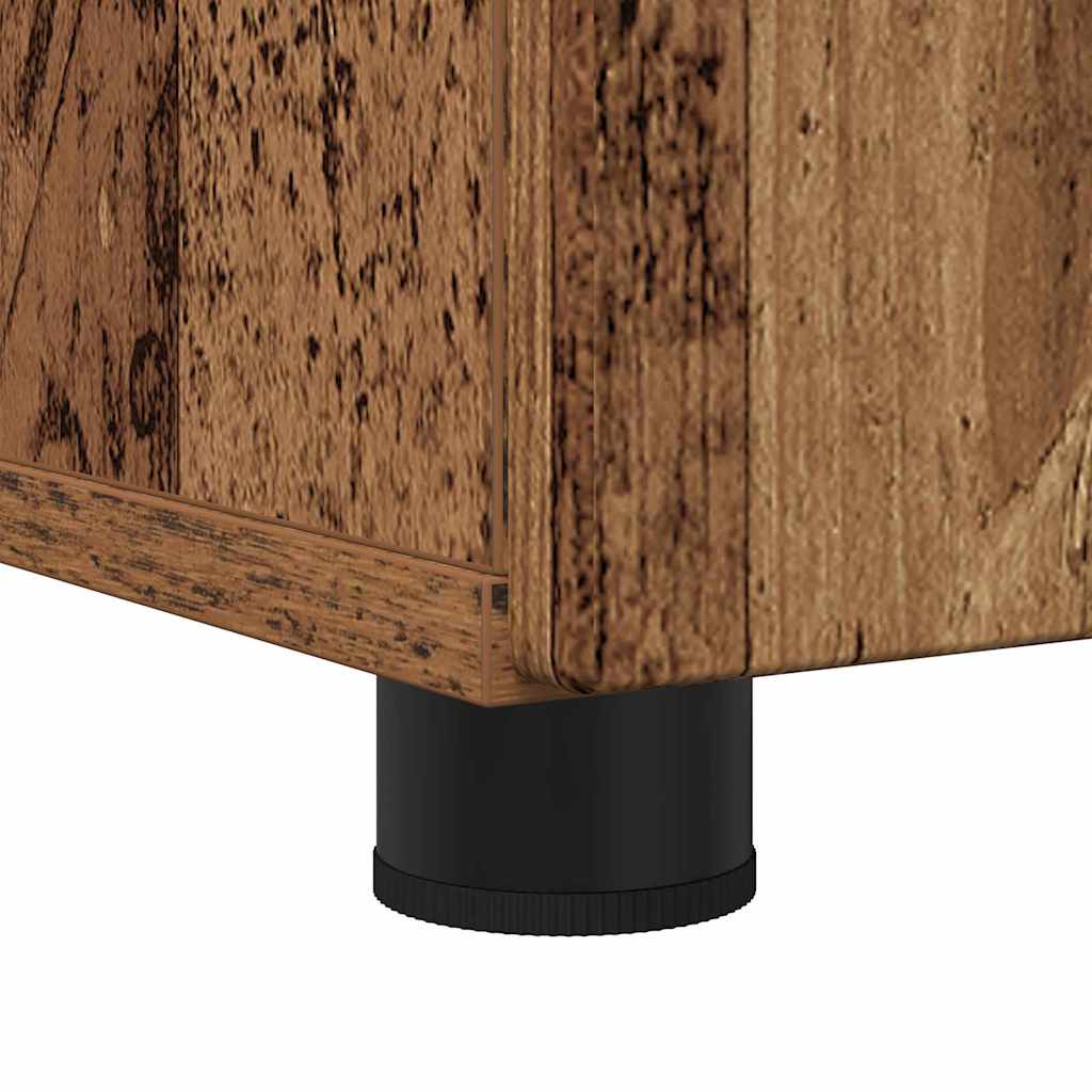 vidaXL Meuble de salle de bain avec porte 3 pcs Contreplaqué de bois de récupération et métal