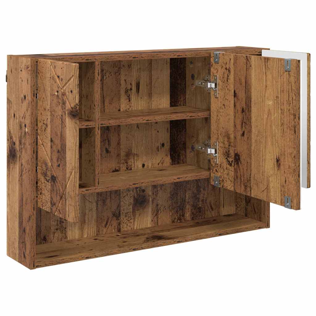 vidaXL Meuble de salle de bain avec porte 3 pcs Contreplaqué de bois de récupération et métal