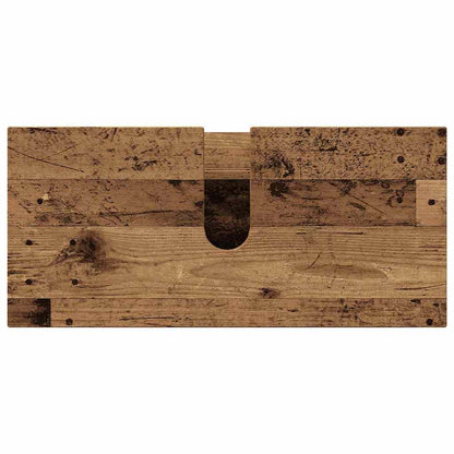 vidaXL Meuble de salle de bain avec porte 3 pcs Contreplaqué de bois de récupération et métal