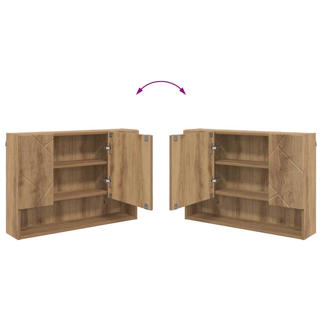 vidaXL Ensemble de meubles de salle de bain 3 pcs Chêne artisan contreplaqué et métal