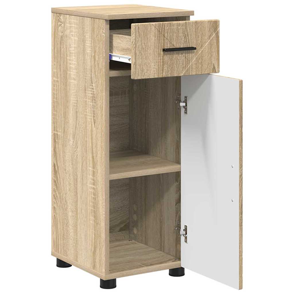 vidaXL Badezimmermöbel-Set 3 pcs Sonoma-Eiche Sperrholz und Metall