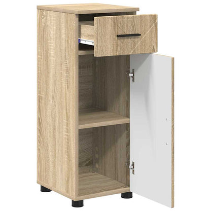 vidaXL Badezimmermöbel-Set 3 pcs Sonoma-Eiche Sperrholz und Metall
