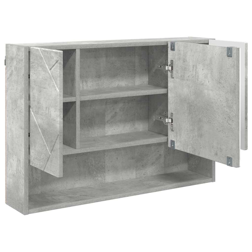 vidaXL Badezimmermöbel-Set 3 pcs Beton Grau Sperrholz und Metall