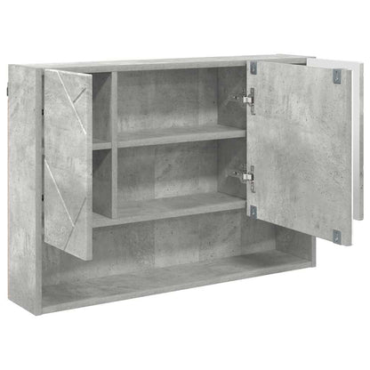 vidaXL Badezimmermöbel-Set 3 pcs Beton Grau Sperrholz und Metall