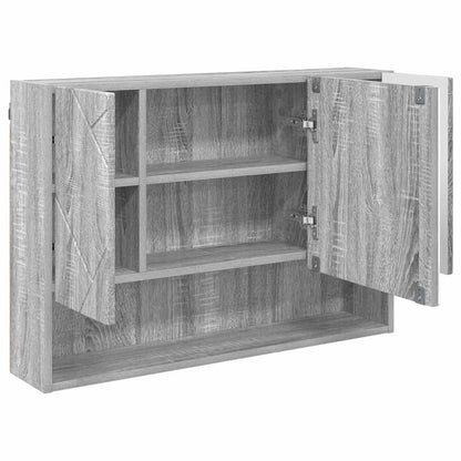 vidaXL Badezimmermöbel-Set 3 pcs Graues Sonoma Sperrholz und Metall