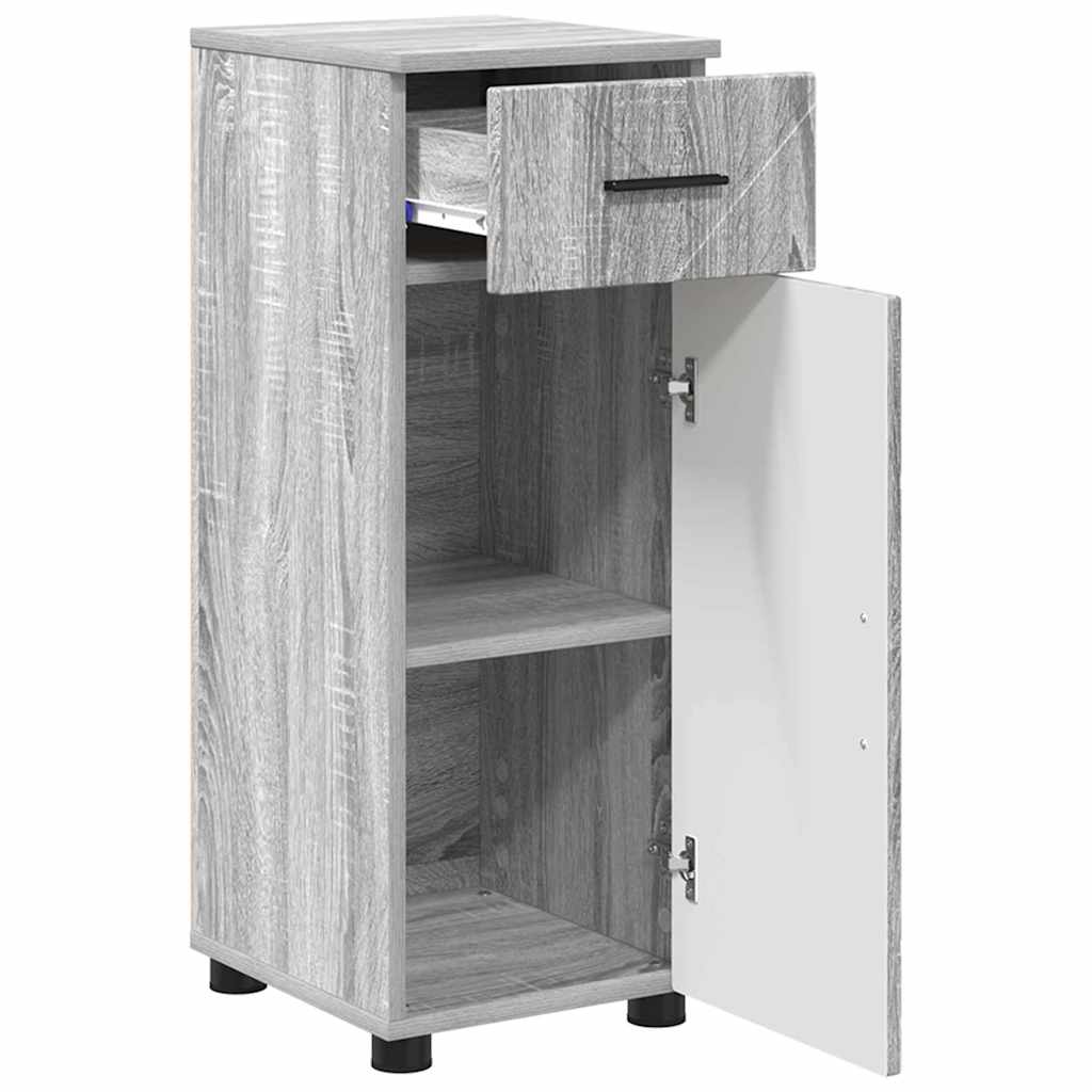 vidaXL Badezimmermöbel-Set 3 pcs Graues Sonoma Sperrholz und Metall