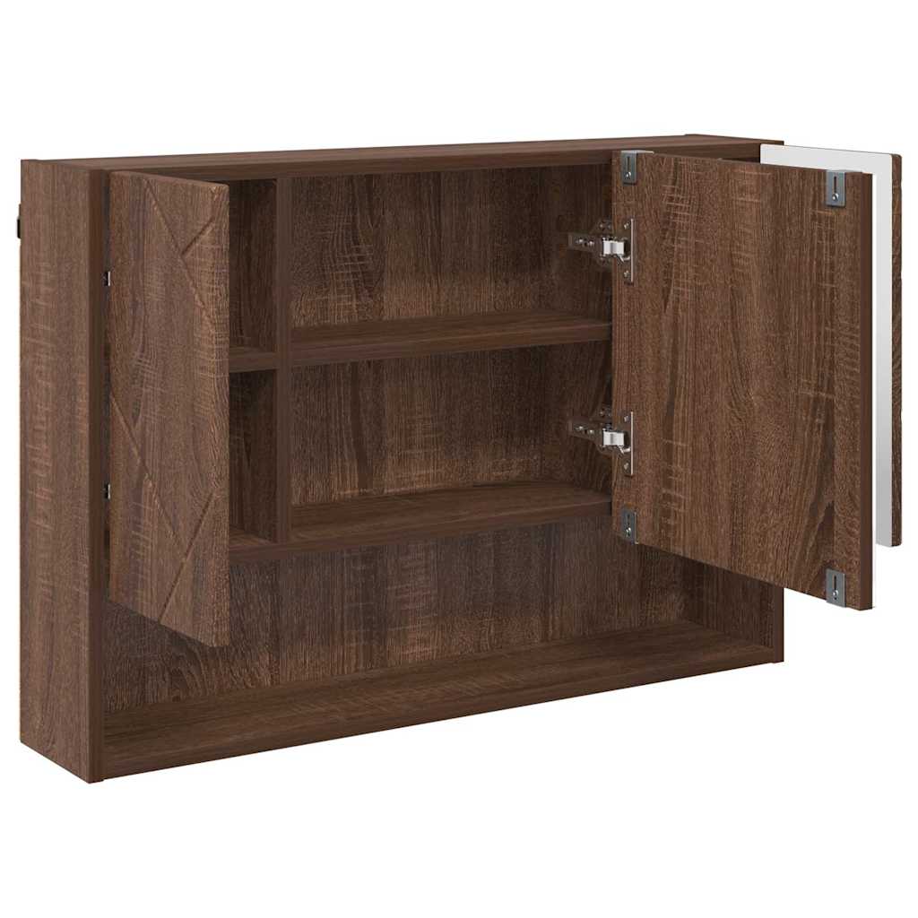 vidaXL Badezimmermöbel-Set mit Schubladen 3 pcs Braun Eichen-Optik