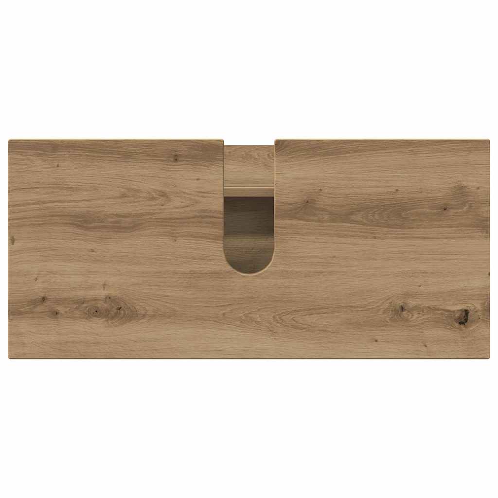 vidaXL Badezimmermöbel-Set 3 pcs Artisan-Eiche Sperrholz und Metall