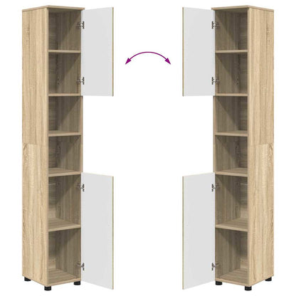 vidaXL Badezimmermöbel-Set 4 pcs Sonoma-Eiche Sperrholz und Metall