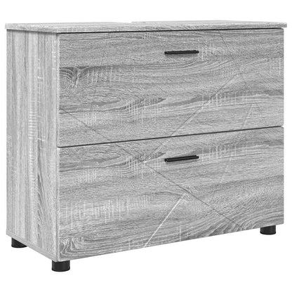 vidaXL Badezimmermöbel-Set 4 pcs Graues Sonoma Sperrholz und Metall