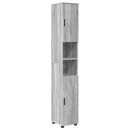 vidaXL Badezimmermöbel-Set 4 pcs Graues Sonoma Sperrholz und Metall