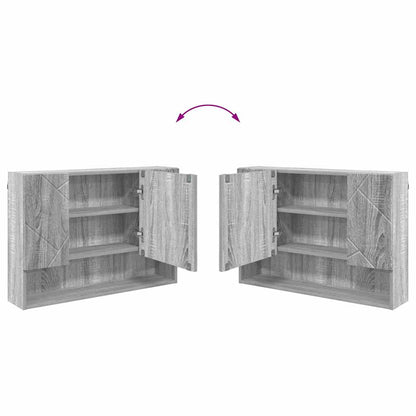 vidaXL Badezimmermöbel-Set 4 pcs Graues Sonoma Sperrholz und Metall